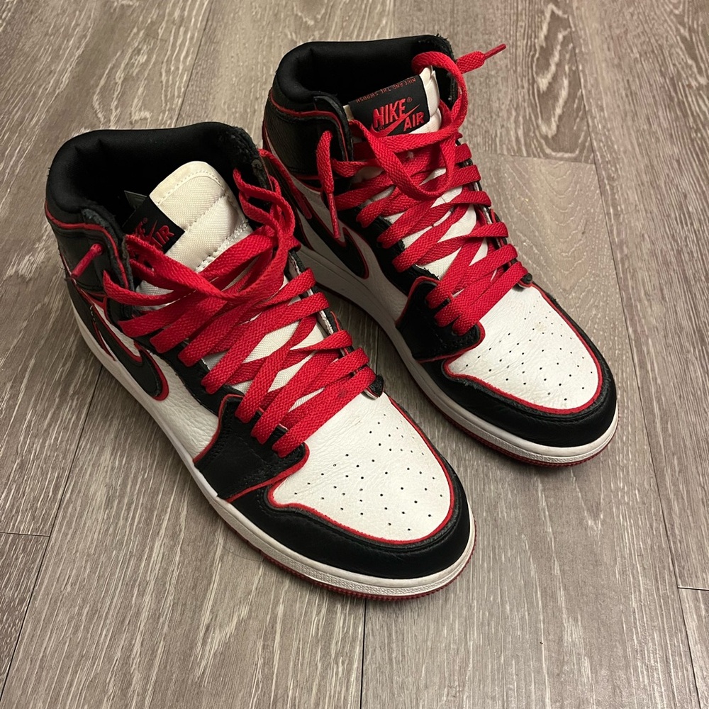 Nike Air Jordan Style High-Top Sneakers - White/Black/Red